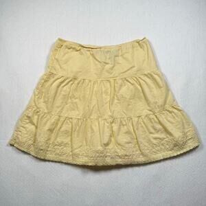vintage y2k butter yellow lined tiered mini skirt George tag size large